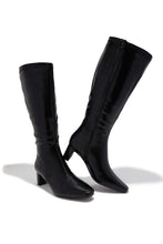 Load image into Gallery viewer, Lisa Knee High Block Heel Boots - Black

