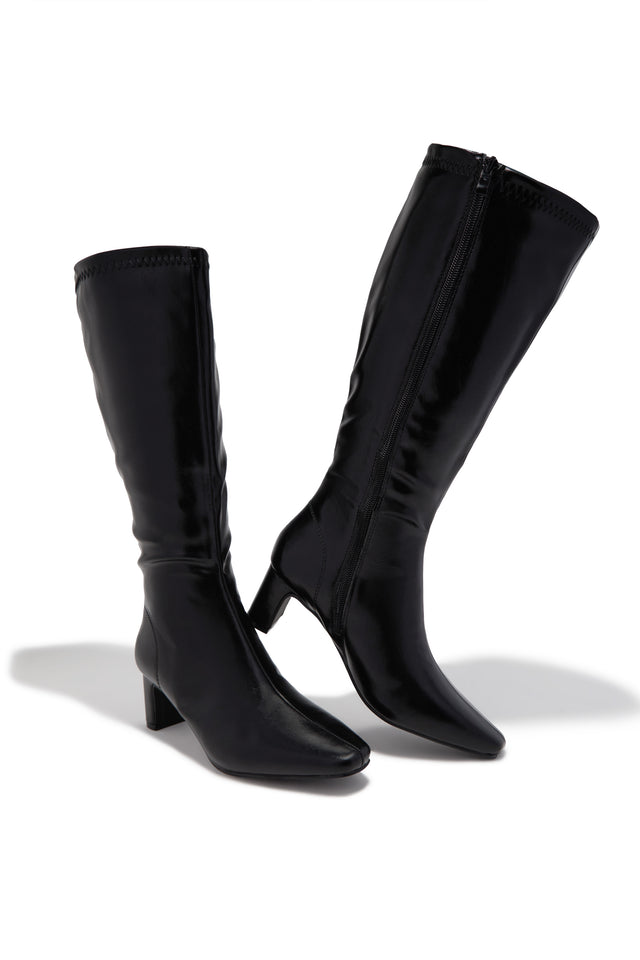 Load image into Gallery viewer, Lisa Knee High Block Heel Boots - Black
