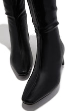 Load image into Gallery viewer, Lisa Knee High Block Heel Boots - Black

