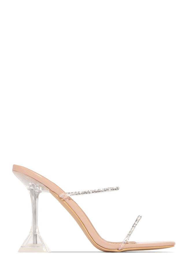 Miss Lola Dubai White Embellished Mule Heels MISS LOLA