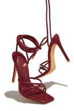 Load image into Gallery viewer, Holly Lace Up Strappy Heels - Wine
