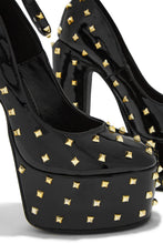 Load image into Gallery viewer, Studded Black Platform High Heels
