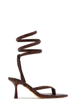 Load image into Gallery viewer, Reylene Ankle Wrap Mid Heels - Brown Snake
