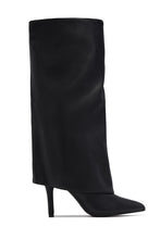 Load image into Gallery viewer, Natalia Knee High Stiletto Shark Boots - Black
