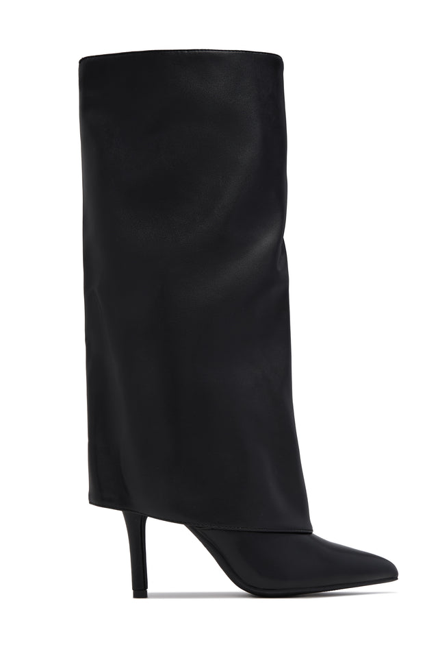 Load image into Gallery viewer, Natalia Knee High Stiletto Shark Boots - Black
