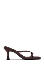 Load image into Gallery viewer, Elena Mid Heel Mules - Brown PU
