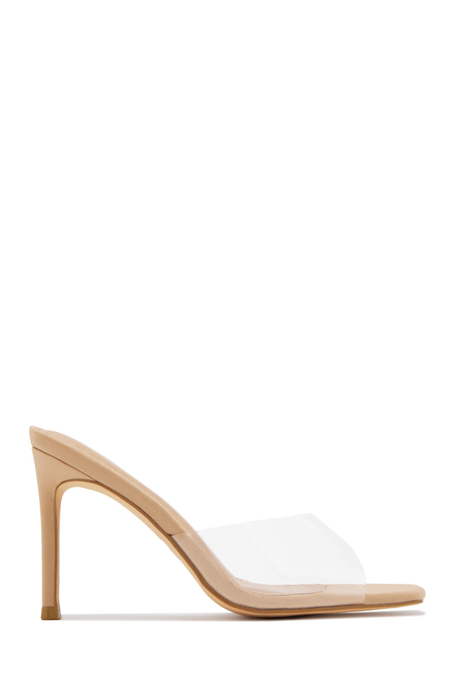 Load image into Gallery viewer, Kristy Clear Strap Mule Heels - Nude
