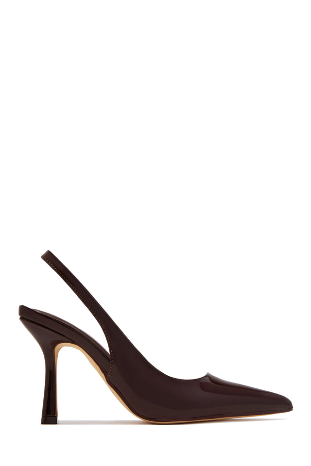 Load image into Gallery viewer, Kelly Slingback Pointed Toe Heels - Brown
