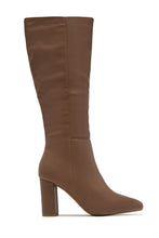 Load image into Gallery viewer, Fine Time Block Heel Knee High Boots - Taupe
