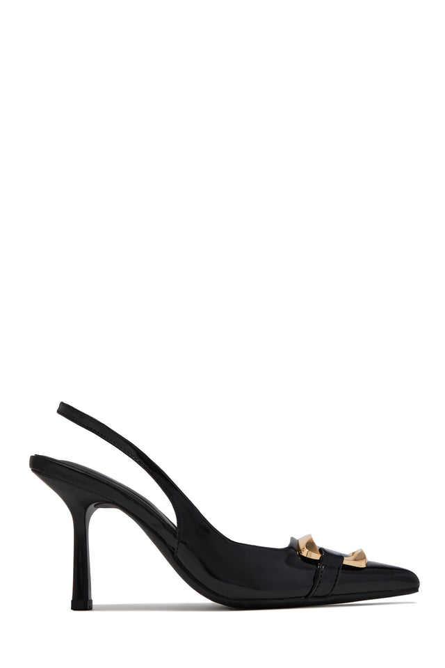 Load image into Gallery viewer, Tessa Slingback Pointed Toe Pumps - Black
