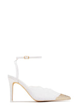 Load image into Gallery viewer, Charlotte Lace Pointed Toe Ankle Strap Pumps - White
