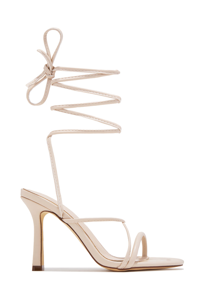 Load image into Gallery viewer, Talia Lace Up Strappy Heels - Nude
