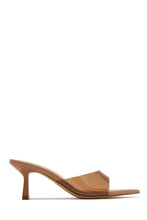 Load image into Gallery viewer, Kristie Clear Slip On Mid Heel Mules - Tan
