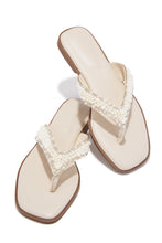 Load image into Gallery viewer, Honeymoon Pearl Embellished Thong Sandals - Ivory
