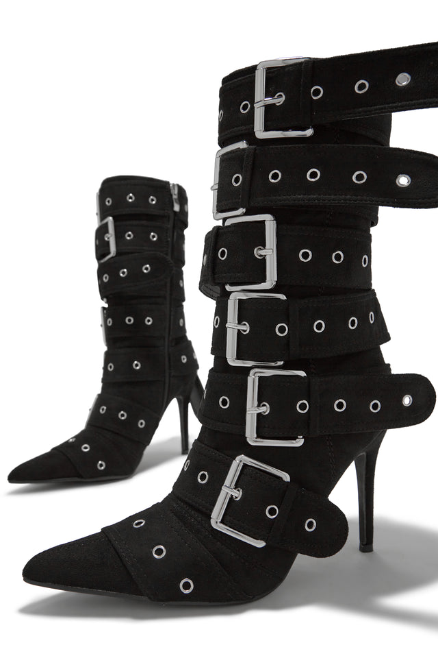 Load image into Gallery viewer, Camille Above The Ankle High Heel Boots - Black
