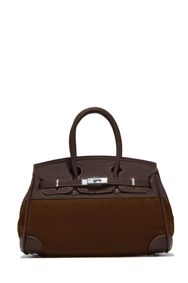 Load image into Gallery viewer, Kourtney Structured Top Handle Handbag - Brown
