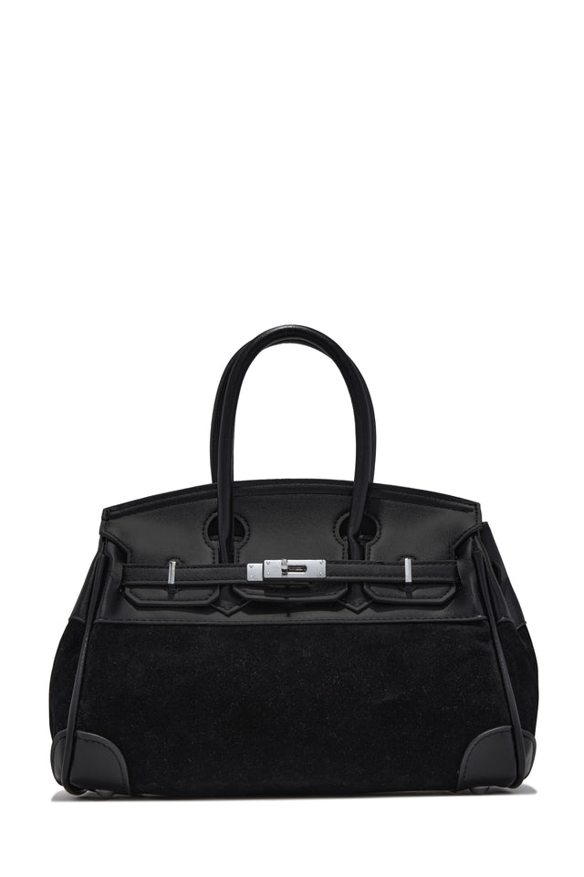 Load image into Gallery viewer, Kourtney Structured Top Handle Handbag - Black
