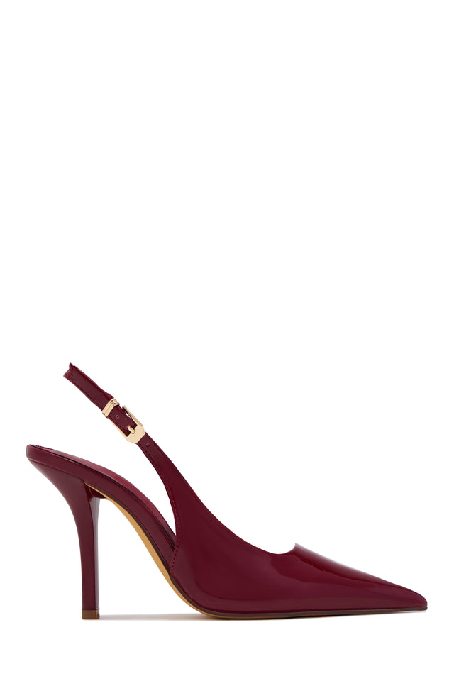 Load image into Gallery viewer, Jenna Pointed Toe Slingback Pumps – Wine
