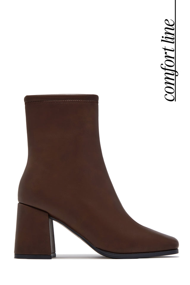 Load image into Gallery viewer, Lucia Square Toe Block Heel Ankle Boots – Brown
