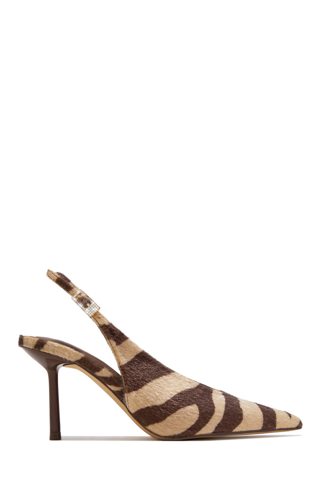 Load image into Gallery viewer, Yadira Slingback Pointed Toe Pumps – Brown Tiger
