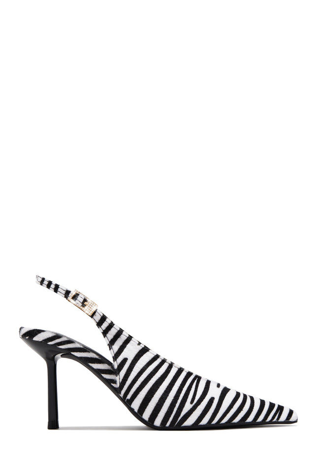Load image into Gallery viewer, Yadira Slingback Pointed Toe Pumps – Zebra
