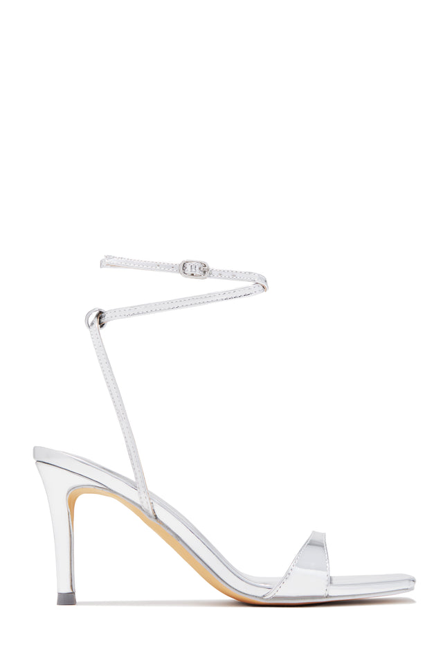 Load image into Gallery viewer, Viana Ankle Strap Mid Heels - Silver
