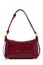 Load image into Gallery viewer, Trisha Croc Shoulder Bag – Wine
