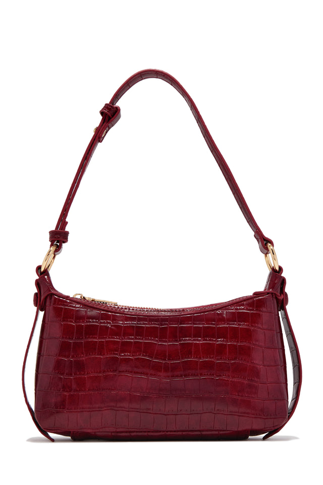 Load image into Gallery viewer, Trisha Croc Shoulder Bag – Wine
