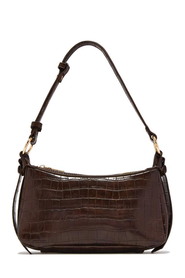Load image into Gallery viewer, Trisha Croc Shoulder Bag – Brown
