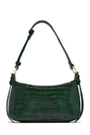 Trisha Croc Shoulder Bag – Hunter Green