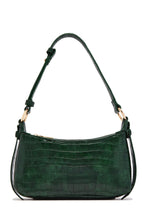 Load image into Gallery viewer, Trisha Croc Shoulder Bag – Hunter Green
