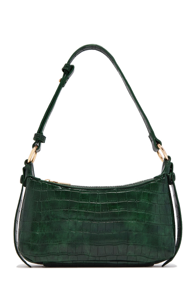 Load image into Gallery viewer, Trisha Croc Shoulder Bag – Hunter Green
