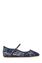 Load image into Gallery viewer, Lacey Lace Mary Jane Ballet Flats – Navy
