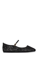 Load image into Gallery viewer, Lacey Lace Mary Jane Ballet Flats – Black
