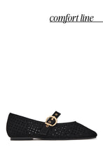 Load image into Gallery viewer, Jane Perforated Mary Jane Flats – Black
