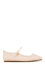 Load image into Gallery viewer, Lacey Lace Mary Jane Ballet Flats – Nude
