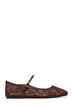 Load image into Gallery viewer, Lacey Lace Mary Jane Ballet Flats – Brown
