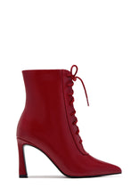 Load image into Gallery viewer, Lorena Lace Up Pointed Toe Ankle Boots – Red

