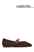 Load image into Gallery viewer, Jane Perforated Mary Jane Flats – Brown
