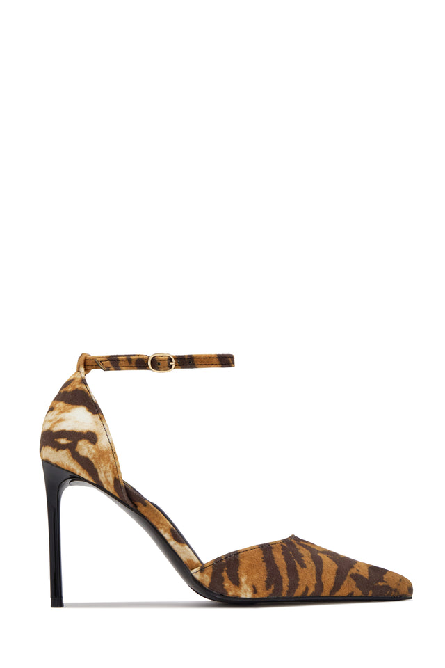 Load image into Gallery viewer, Selena Pointed Toe Ankle Strap Pumps – Tiger
