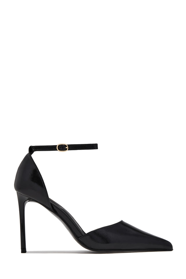 Load image into Gallery viewer, Selena Pointed Toe Ankle Strap Pumps – Black
