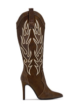 Load image into Gallery viewer, Dolly Western Stiletto Boots – Brown
