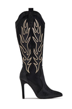 Load image into Gallery viewer, Dolly Western Stiletto Boots – Black
