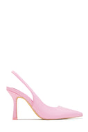 Kelly Slingback Pointed Toe Heels - Pink