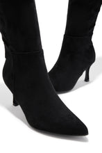 Load image into Gallery viewer, Zama Knee High Heel Boots - Black Suede
