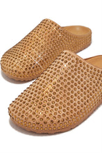 Load image into Gallery viewer, Belinda Rhinestone Mule Flats – Tan
