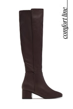 Load image into Gallery viewer, Roselyn Low Block Heel Knee High Boots – Brown
