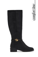 Harper Low Heel Knee High Boots – Black