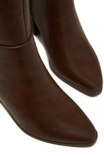 Load image into Gallery viewer, Draya Wide Fit Block Heel Boots - Brown
