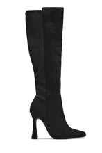 Load image into Gallery viewer, Karina Pointed Toe Stiletto Knee High Boots – Black
